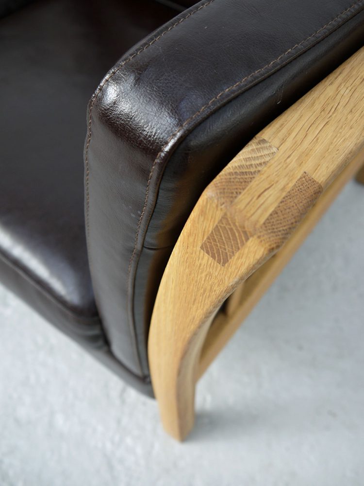 Engell – Danish Two Seat Leather and Oak Sofa