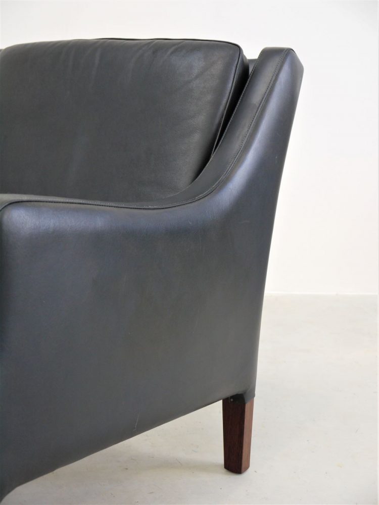 Danish – Black Leather Lounge Chair