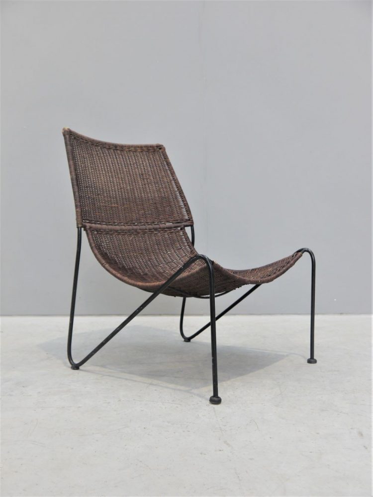 Frederick Weinberg – Wicker and Iron Lounge Chair