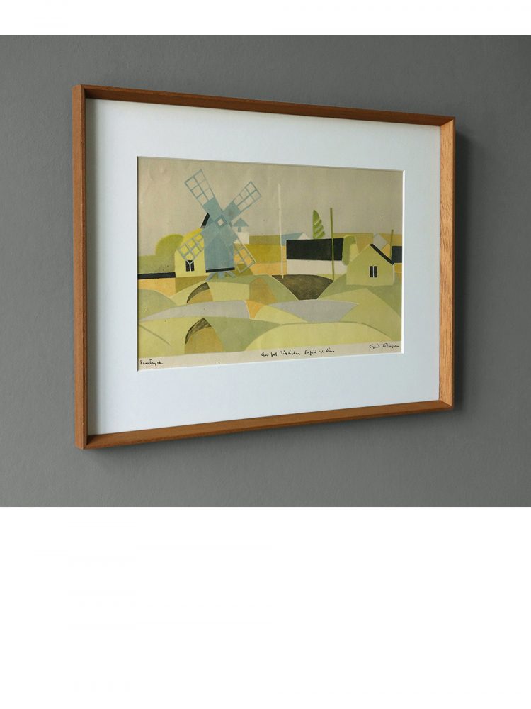 Sigfrid Sodergren – Lithograph ‘Landscape with Windmill’